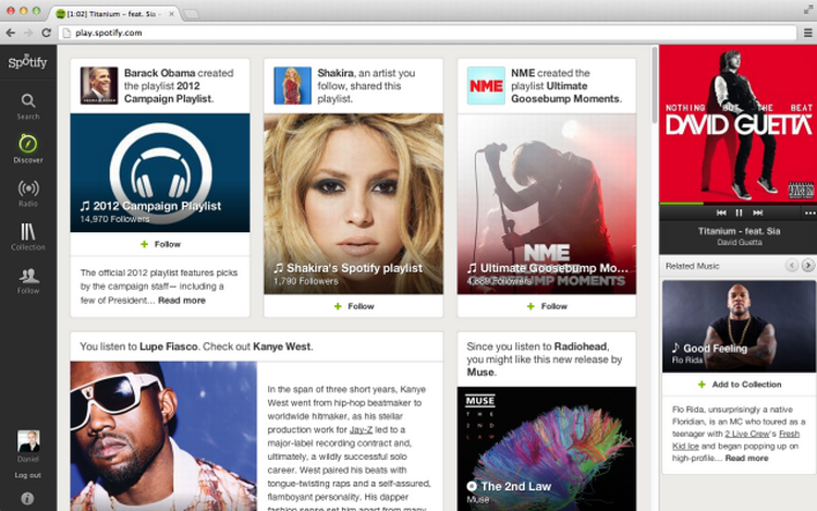 OPDAG. Sådan kommer den nye Spotify til at se ud. Tjenesten fokuserer nu meget mere på anbefalinger og kontekst, og kommer i en web-version til næste år. 
