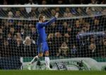 afdæmpet. Fernando Torres har netop scoret for Chelsea  i kampen mod FC Nordsjælland - og jubler vist over målet. 