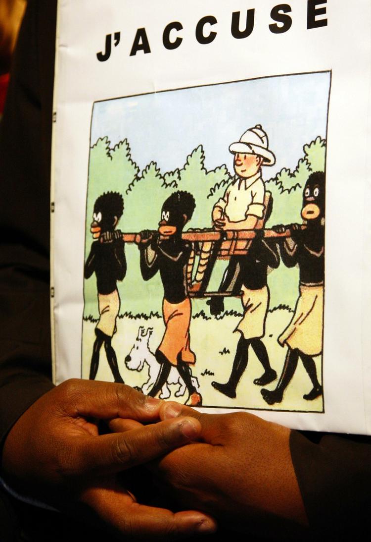 racisme? Tegneseriehæftet 'Tintin i Congo' blev til i en tid, hvor man havde et  mindre nuanceret syn på afrikanere, fremførte forsvaret i retssagen. 