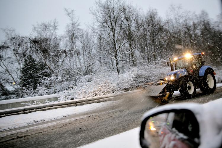Snevejr. Sådan så trafikken ud i dag på Københavns vestegn. 