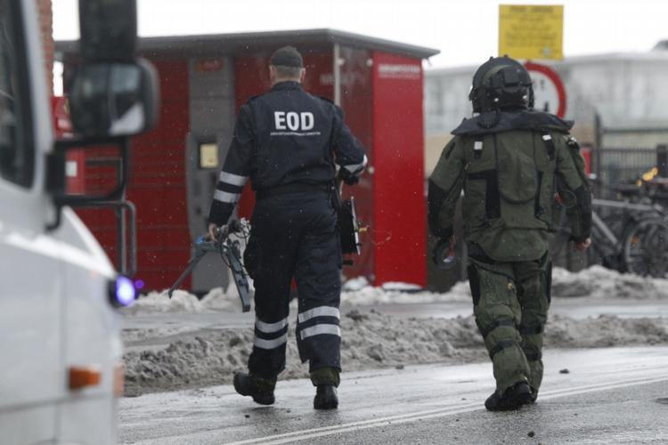 To personer, en mand og en kvinde, blev set gå ind på et tog til Sverige, for kort efter at stige ud igen. Politiets eksperter undersøger nu en efterladt pakke. 