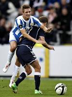 Offensiv. Tre af Rasmus Falks 10 scoringer for OB er kommet i denne sæson. 