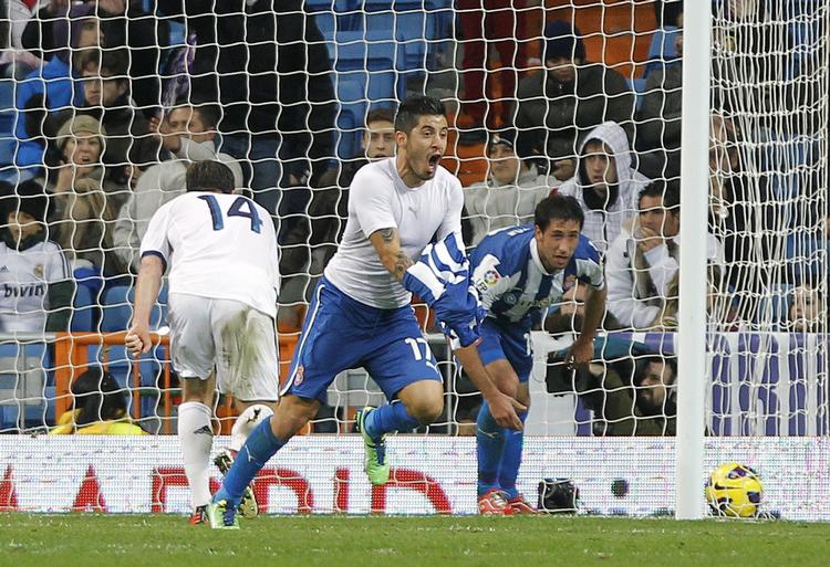 UDLIGNING. To minutter før tid var det Juan Albin, der sikrede Espanyol et point mod Real Madrid. 
