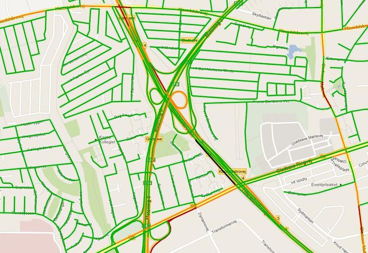 prop. Med gps-målinger fra patienttransporter som her har forskere lavet et kort, der viser, hvilke strækninger man skal undgå, hvis man vil hurtigt frem. 