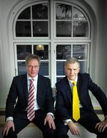 JOBSKIFTE.  Karsten Poulsen (tv) og Eric Rylberg skal i fremtiden beskæftige sig med ejendomsmarkedet. 