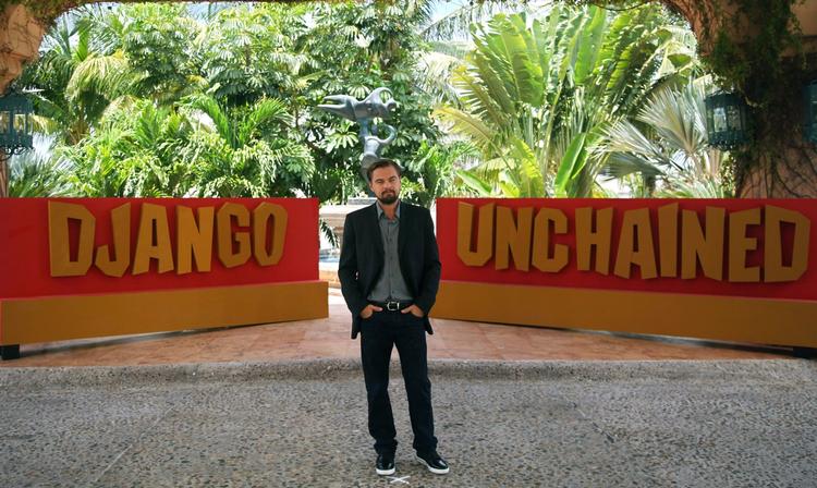 Stjernebesat. Leonardo DiCaprio er på rollelisten i 'Django Unchained', hvor Jamie Fox spiller hovedrollen. 