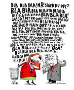 støj. Det er ufattelige opgør, der finder sted midt i det offentlige rum. Tegning: Jørgen Villumsen 