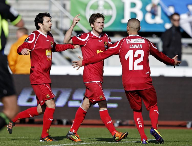 skifte? Rawez Lawan (th) jubler over en scoring til FC Nordsjælland. 