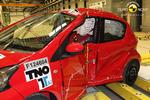 Crash. Tre populære mikrobiler fra Citroën, Peugeot og Toyota har været gennem ny sikkerhedstest. FDM fraråder, at man køber bilerne. 