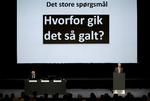 Krisen. Hvad skete der egentlig? Her ses et billede fra et orienteringsmøde i Amagerbanken, umiddelbart efter krakket. 