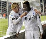 TOPSCORERE. Med 77 og 82 mål er Cesar Santon (tv.) og Dame N'Doye (th.) de mest scorende i FCK's historie. 