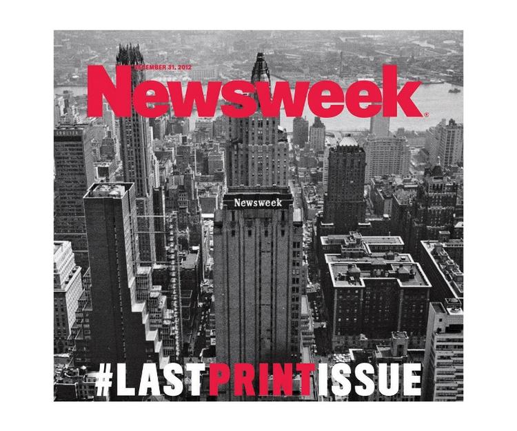 OVERGANG. Med denne uges udgave af Newsweek er det slut med at købe Newsweek på papir. Det markerer bladet med en noget anakronistisk forside, der blot bærer et Twitter-hashtag og et gammelt billede. 