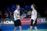 Vindere. »I andet sæt faldt vi lidt i søvn, og de kom bedre med«, siger Mathias Boe. 