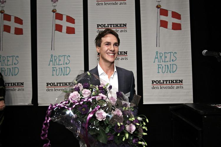 Fund. Golfspilleren Thorbjørn Olesen var glad, da han vandt den 74. udgave af Årets Fund. 