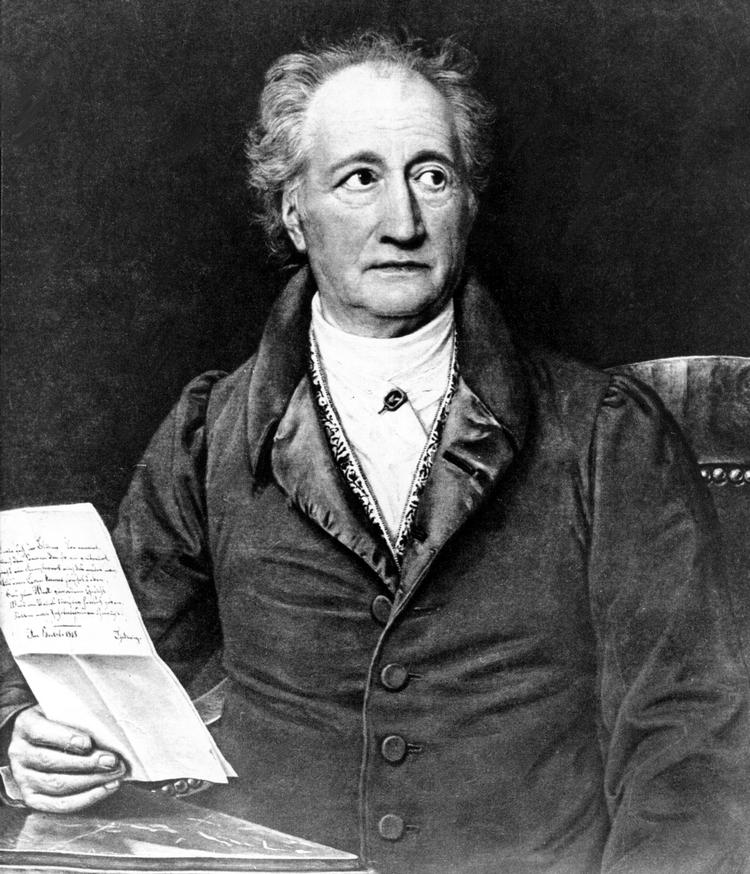 Poeten.  Johann  Wolfgang von Goethe, som  Joseph Stieler malede ham i 1828. 