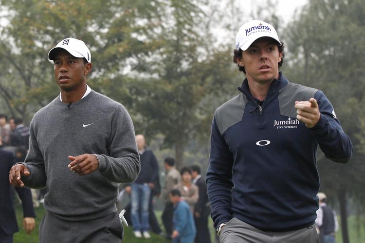 Kæmpekontrakter. Nike finder det helt tunge skyts frem, når de skal dele sponsorkroner ud. Tiger Woods og Rory McIlroy er blandt tøjproducentens dyrt betalte udvalge. 