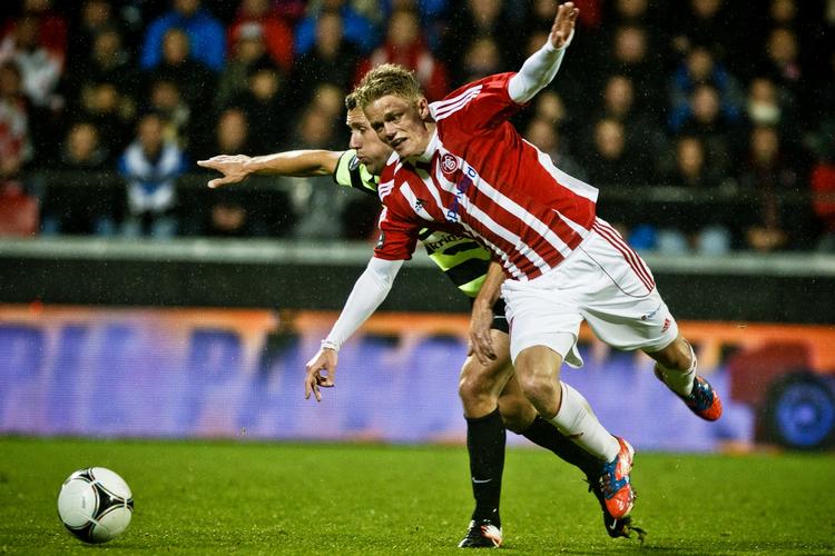 kontrakt. Kasper Kusk (forrest) har haft en forrygende sæson for AaB i Superligaen. 