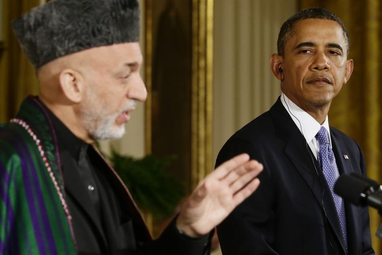 Møde. USA's præsident, Barack Obama, mødtes i dag med den afghanske præsident, Hamid Karzai, i Washington. 