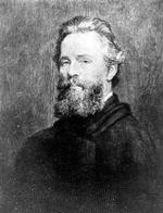 FADERFIGUR. Herman Melvilles (1819-91) metode delte og deler  vandene. At han har inspireret  postmodernistiske forfattere som  Thomas Pynchon, hersker der dog ingen tvivl om. Illustration: Radering efter portræt af Joseph O. Eaton/ Library of Congress 