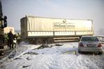 Ulykke. Massekollisionen skete ved 11-tiden på den cirka tre kilometer lange Tranarpbro mellem Åstorp og Östra Ljungby 
