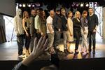 grandprix. Deltagerskaren poserer for pressen i DR-byen. 