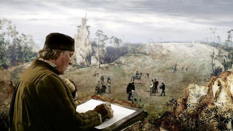 Spillevende. Rutger Hauer spillede Pieter Brueghel i filmen 'The Mill and the Cross', og her foreviger han et af sine store billeder. Sjovt nok ser baggrunden i forvejen ud til at være malet. 