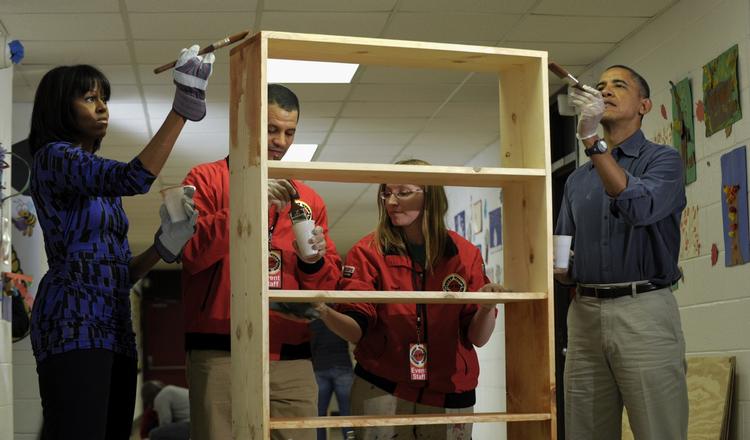 Fokus. Barack Obama viser køligt overblik som maler. 