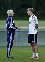 Kometen. Andreas Cornelius (t.h.) har spillet sig ind i varmen på VM-holdet og er for første gang med på ligalandsholdsturen. 