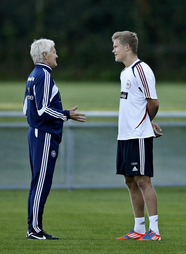 Kometen. Andreas Cornelius (t.h.) har spillet sig ind i varmen på VM-holdet og er for første gang med på ligalandsholdsturen. 