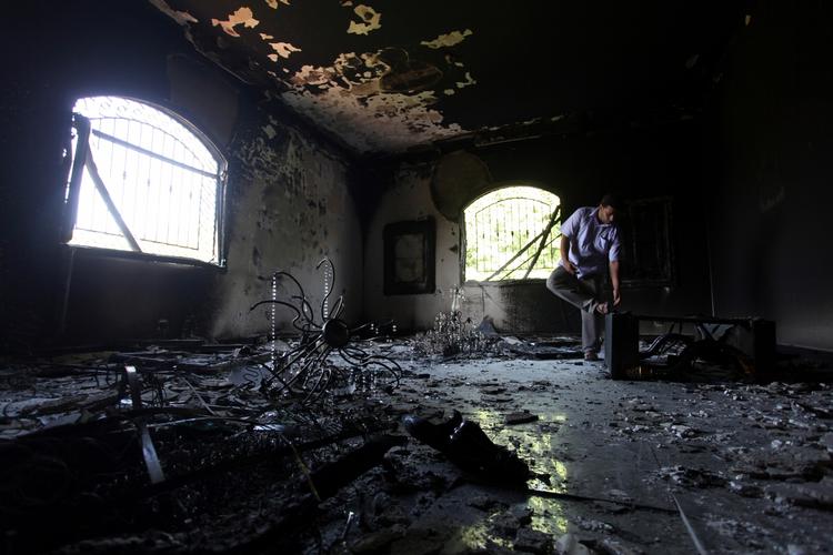 Angreb. Her lå engang det amerikanske konsulat i Benghazi. 