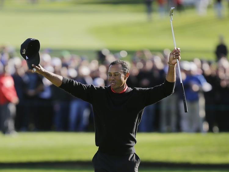 Voìla. For ottende gang var Tiger Woods den bedste på Torrey Pines i det sydlige Californien. 
