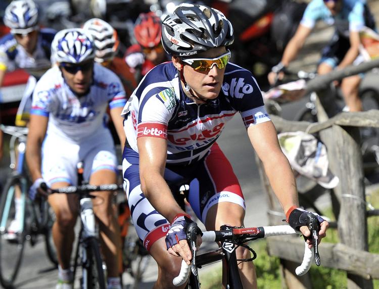 brud. Lars Bak på vej mod sejr på 12. etape af Giro d'Italia 2012. 