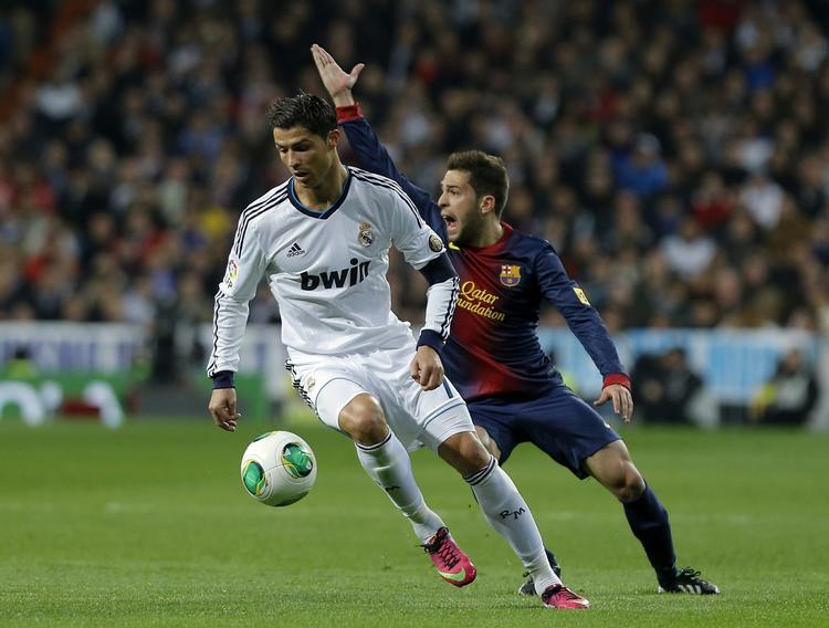 1-1. Tre gange var Cristiano Ronaldo tæt på at score, men for første gang i syv kampe mod FC Barcelona lykkedes det ikke. 