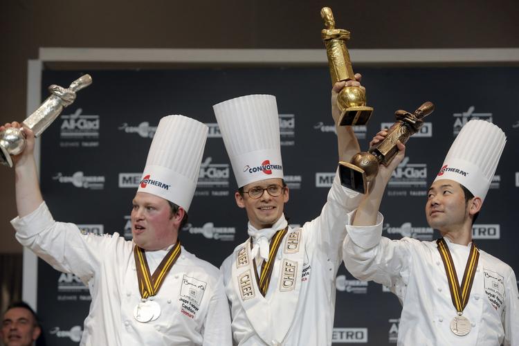 Vinderne. Frankrig løb med guldmedaljen, mens Danmark fik sølv og Japan bronze. 