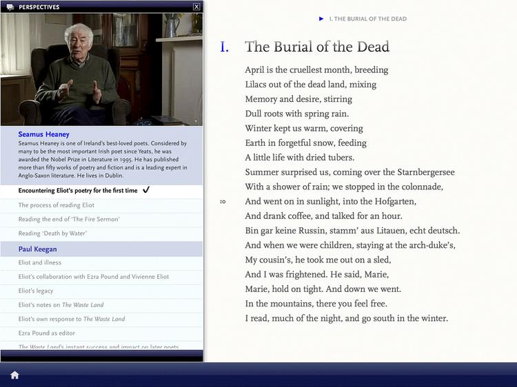 ORDKRAFT. I den forbilledlige app bygget op  omkring T.S. Eliots digt  'The Waste Land'. 