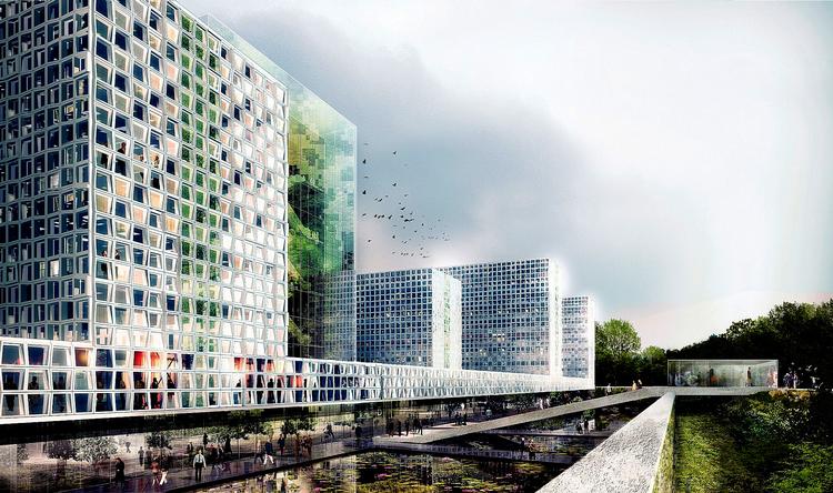 DESIGN. Schmidt Hammer Lassens vinderprojekt til straffedomstolen i Haag er ifølge kulturministeren et godt  eksempel på, hvad dansk arkitektur skal eksportere endnu mere af. Illustration: Schmidt Hammer Lassen 