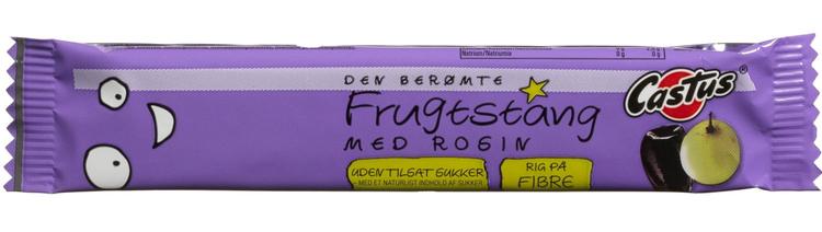 bomstærk. Firmaet Castus, som sælger frugtstænger med et sukkerindhold på 47 gram, påstår at man bliver »bomstærk« af at spise deres produkt, fordi der er korn i. 