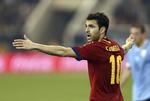 Målscorer. Spaniens første mål mod Uruguay blev scoret af Cesc Fabregas. 