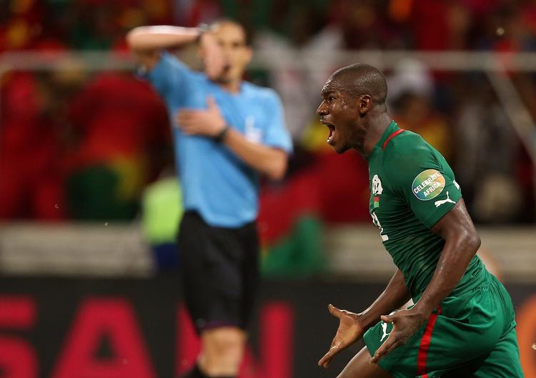 Forskrækkelse. Afbrænderen fra Prejuce Nakoulma blev Burkina Fasos eneste i slaget på straffespark. 