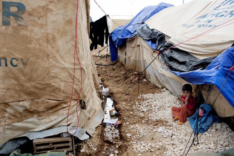Kæmpelejr. I Jordan er lejren Zaatari i nord, tæt på grænsen til Syrien, fordoblet i størrelse siden december. 