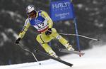 fartdjævel. Aksel Lund Svindal på vej ned ad løjpen under dagens styrtløb, hvor nordmanden vandt guldet. 