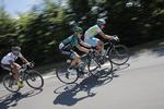 etapesejr. Jean-Christophe Peraud (tv) har taget springet fra mountainbike til racer og vandt i går sin første store sejr. 