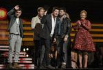 Vindere. Britiske Mumford &amp; Sons snuppede prisen for årets album med 'Babel'. 