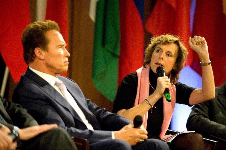 kampfæller. Arnold Schwarzenegger og Connie Hedegaard har mødtes ved flere internationale arrgangementer. 