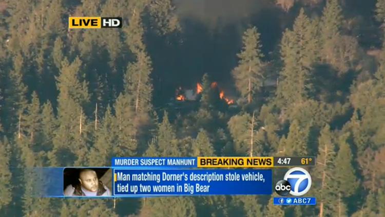 DRAMA. Det er i denne udbrændte bygning, det formodes, at Christopher Dorner har taget sit eget liv.. 