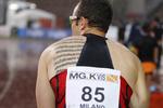Oscar Pistorius gør sig klar til endnu et 400-meter-løb - denne gang under et stævne i Milano, 2011. 