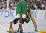 Oscar Pistorius gør klar til at løbe i finalen i 400-meter-løb under VM i 2011. 