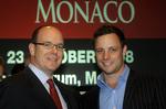 Pistorius i selskab med Prins Albert under en mediebegivenhed i Monaco, 2008. 