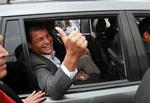 Vinder. Ecuadors præsident, Rafael Correa, ser ud til at kunne blive på posten. 