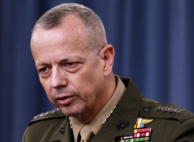 Pension. John Allen takker nej til at blive Natos militære chef med den forklaring, at der er helbredsproblemer i familien. 
